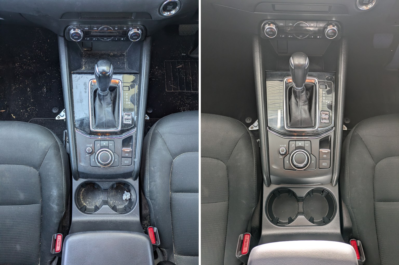 Before and after — Mazda centre console
