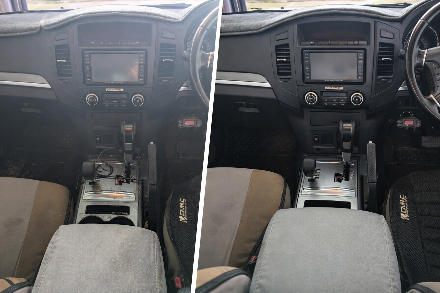 Before and after — Pajero centre console